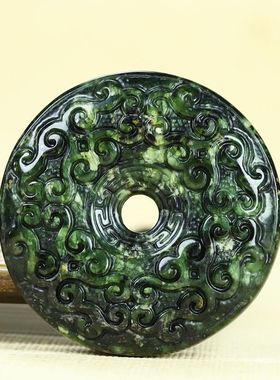 藏玉药王石回纹平安扣带磁性男女款养生保健能量石择优发货