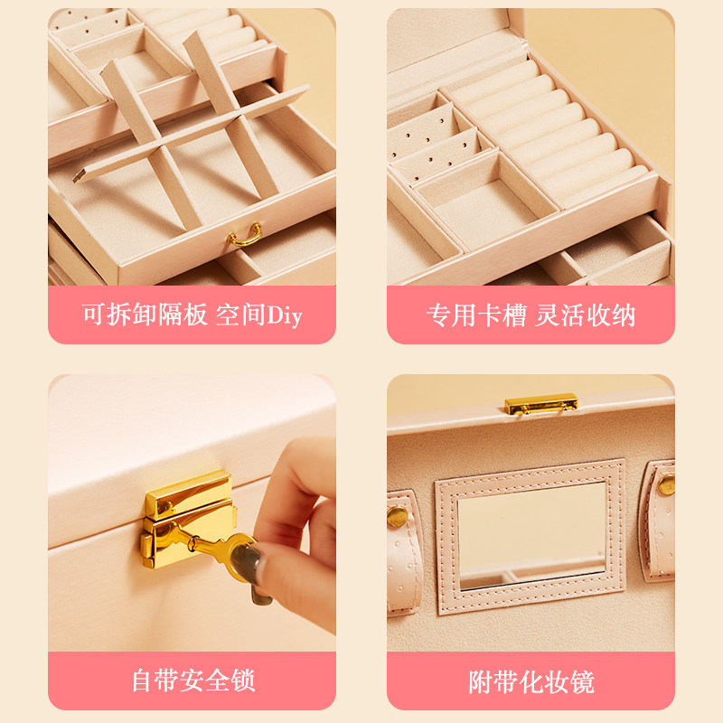 儿童礼物生日女孩首饰盒女童高档实用公主发饰套装十岁7小孩5发夹