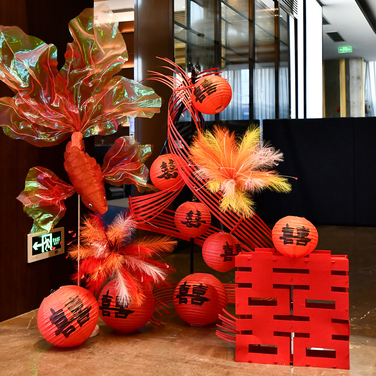 结婚装饰喜字灯笼立柱订婚礼场景布置客厅婚房拍照背景墙婚庆用品,淘宝优惠券,粉丝福利购,淘宝优惠卷