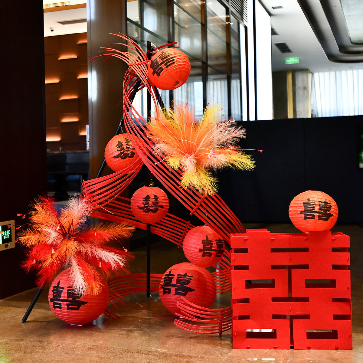 结婚装饰喜字灯笼立柱订婚礼场景布置客厅婚房拍照背景墙婚庆用品,淘宝优惠券,粉丝福利购,淘宝优惠卷