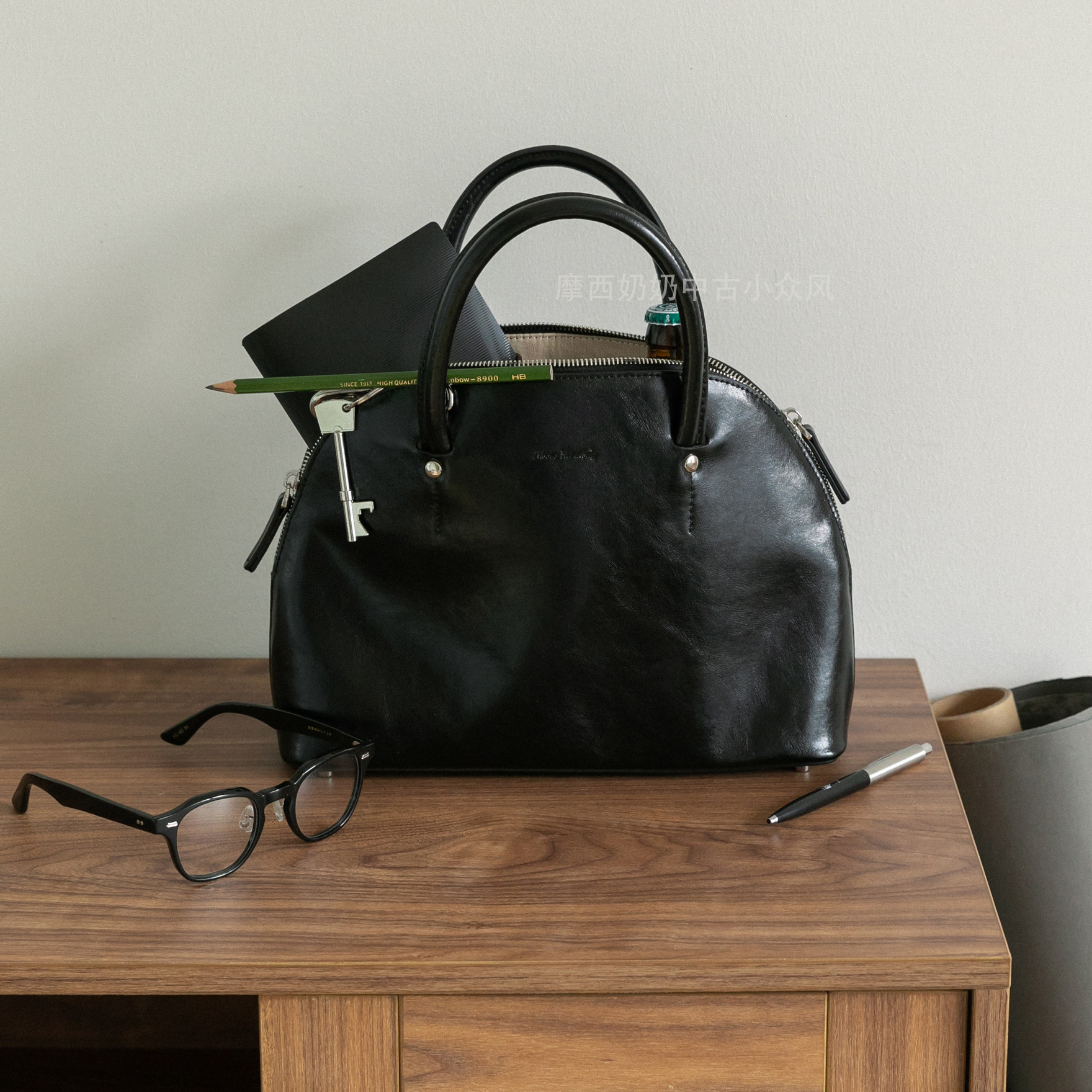 【大花同款】摩西奶奶 牛皮贝壳包手提斜挎贝果复古风包 2025新款,淘宝优惠券,粉丝福利购,淘宝优惠卷