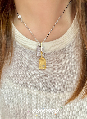 金银拼色小众金属风猪鼻链女项链