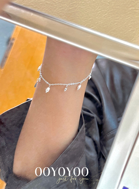 女珍珠链条925银小众设计手链