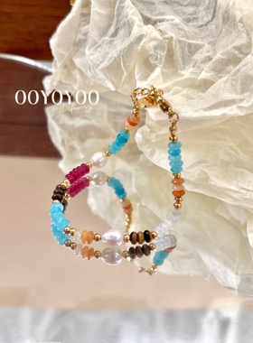 钛钢天然石珍珠巴洛克手链不掉色