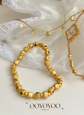 四叶草蝴蝶合集手饰法式沙金复古