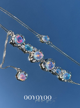 月光石女小众设计感颈链甜酷风