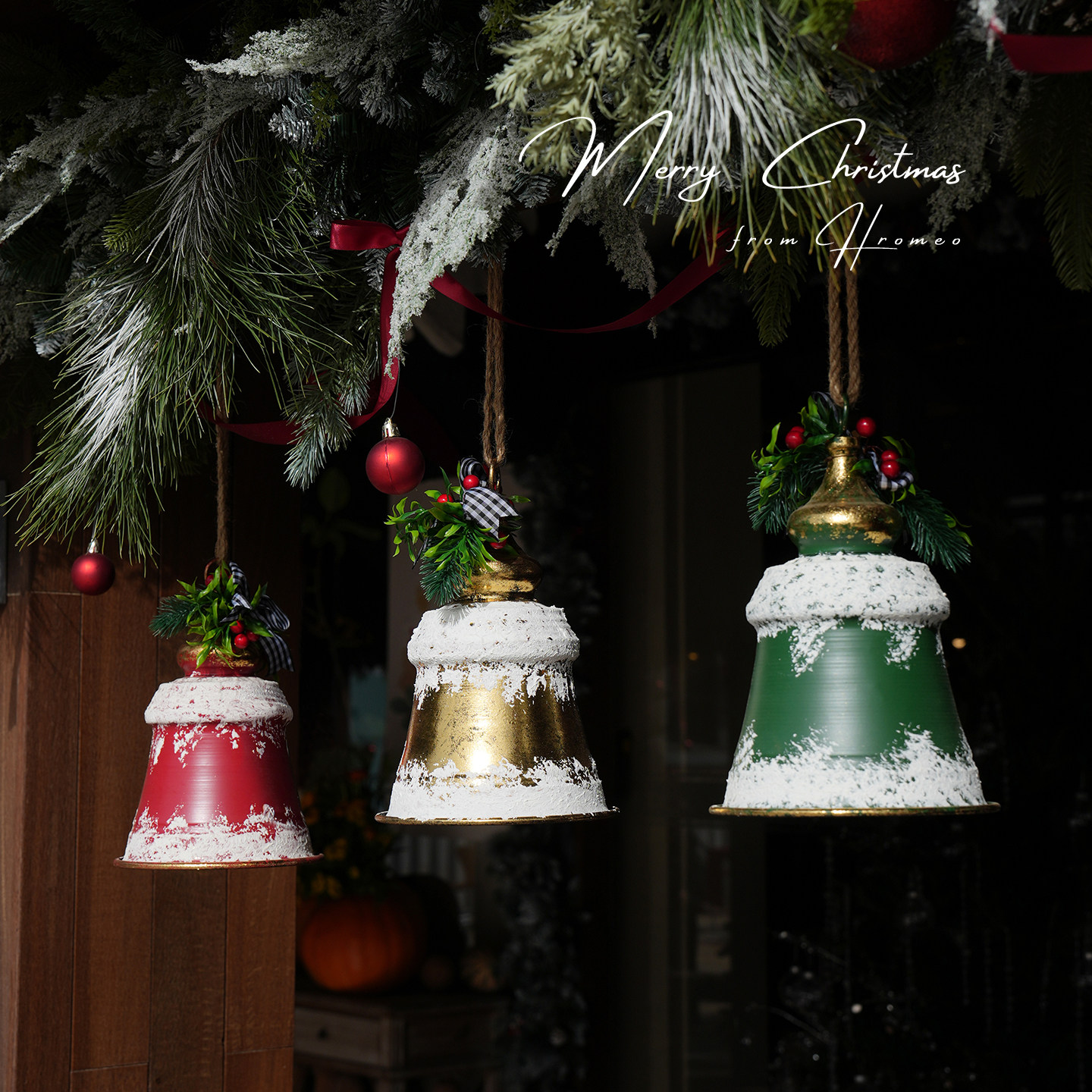 圣诞大铃铛装饰品橱窗门头挂件室外门挂饰摆件场景布置christmas - 图1