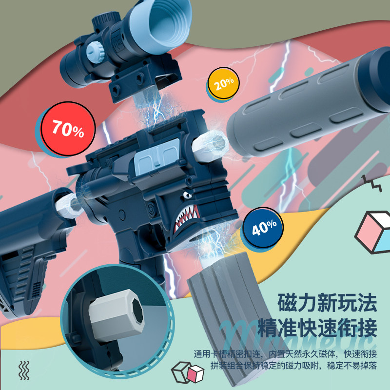 diy百变拼装声光仿真儿童玩具枪 dancepanda电动玩具枪