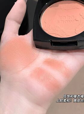 单色腮红盘哑光防水防汗奶油橘色