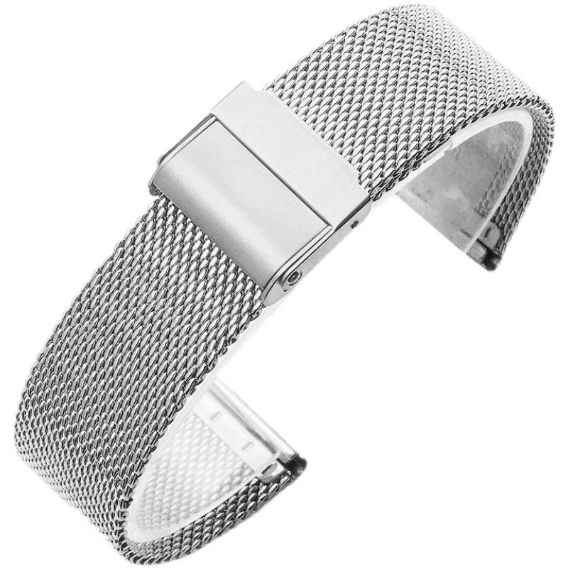 机械手表表带男款加宽大尺寸米兰钢网编织不锈钢表带表链 24/26mm
