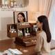Solid wood large capacity desktop storage box