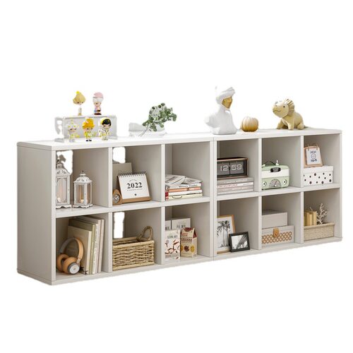 柜子储物柜书架置物架落地书柜家用收纳柜八格柜矮柜格子柜多层淘 - 图3