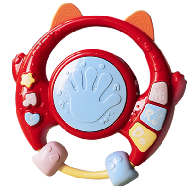 婴儿手摇铃玩具手握益智早教0-1岁新生宝宝6个月以上音乐手拍鼓红