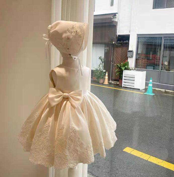 2023夏季新款宝宝生日礼服女童礼服裙蝴蝶结公主裙圣诞儿童钢琴服