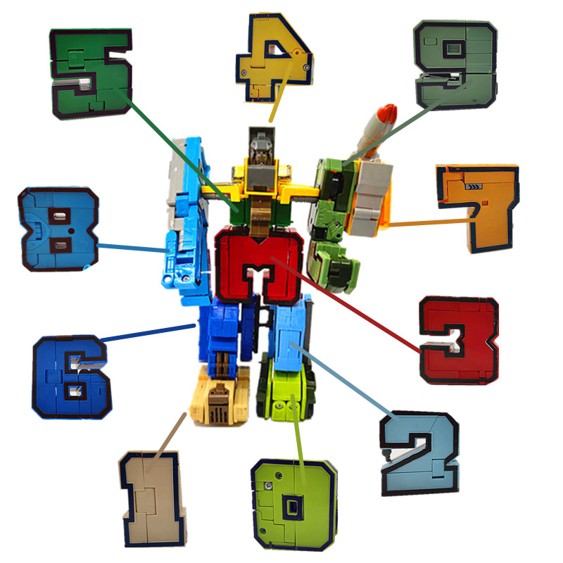 0-9数字加减乘除变形玩具机器人拼装合体金刚模型套装男孩益智礼-图0