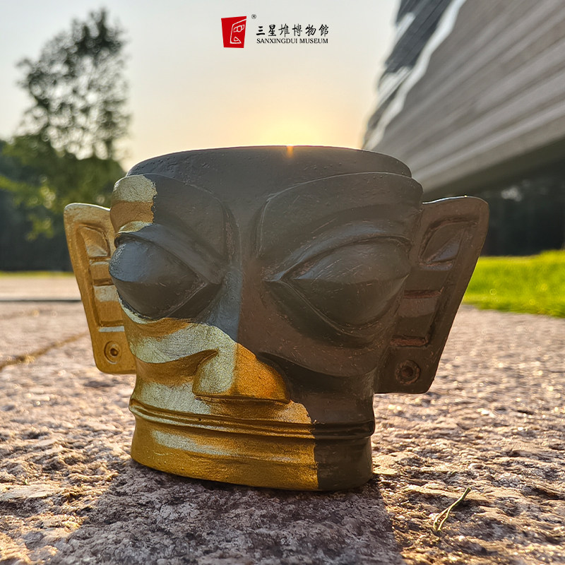 三星堆冰箱贴博物馆文创周边树脂立体创意磁吸装饰黄金面具冰箱贴