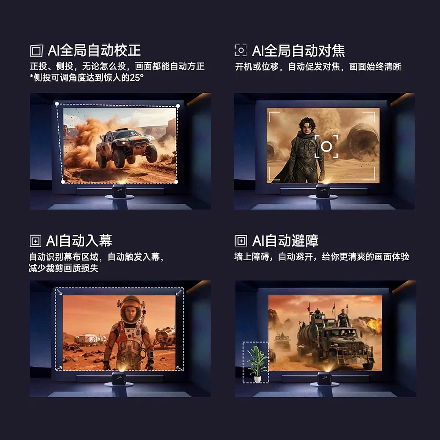 【政府补贴15%】知麻Z1PRO投影仪家用超高清客厅投墙1080P智能语音家庭影院卧室投影机手机电视投屏芝麻