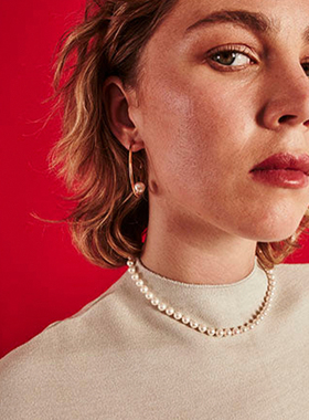 Majorica美娇丽佳手作珍珠项链女轻奢锁骨链搭配8mm手作珍珠