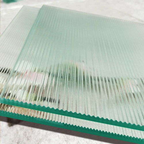 超白艺术压花玻璃长虹海棠水纹双方格热弯钢化极简窄框厂配套玻璃 - 图1
