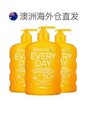 澳大利亚直邮Woolworths防晒霜防水防汗长效防护家庭装500ml正品