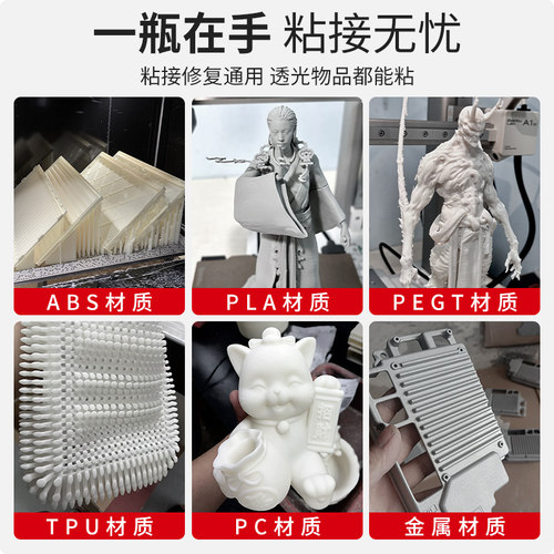 久而久petg胶水专用3d打印胶水粘玩具车人偶手办PLA PC ABS PA PVA TPU塑料组装固定强力快干透明沙盘模型胶 - 图0