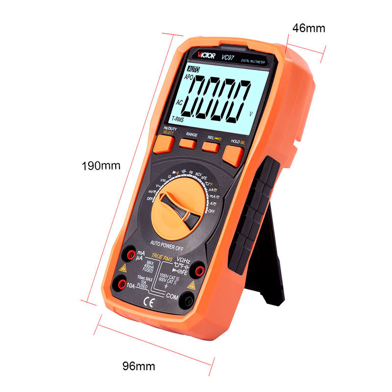 胜利vc97智能防烧便捷式自动万用表 冠德五金万用表