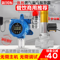 Commercial natural gas leakage alarm automatic cut off valve breaking gas explosion proof gas alarm without host
