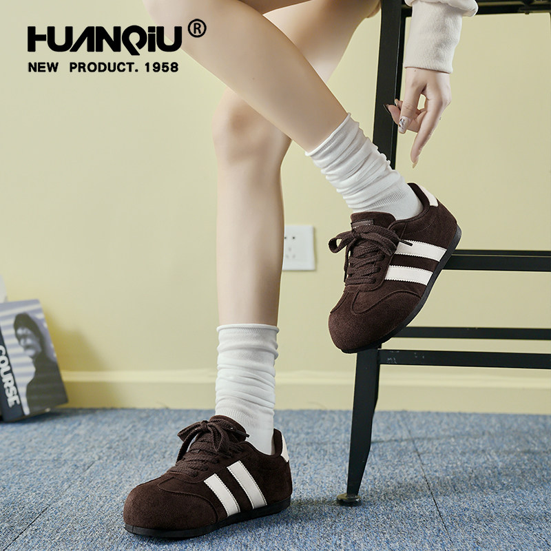 环球丑萌泡芙德训鞋女2025秋冬新款阿甘运动鞋美拉德棕色休闲板鞋,淘宝优惠券,粉丝福利购,淘宝优惠卷