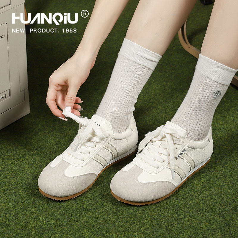 环球德训鞋女2025秋季新款平底百搭小白鞋阿甘鞋学生休闲运动板鞋,淘宝优惠券,粉丝福利购,淘宝优惠卷