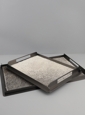 简约马毛托盘家用茶盘收纳摆件