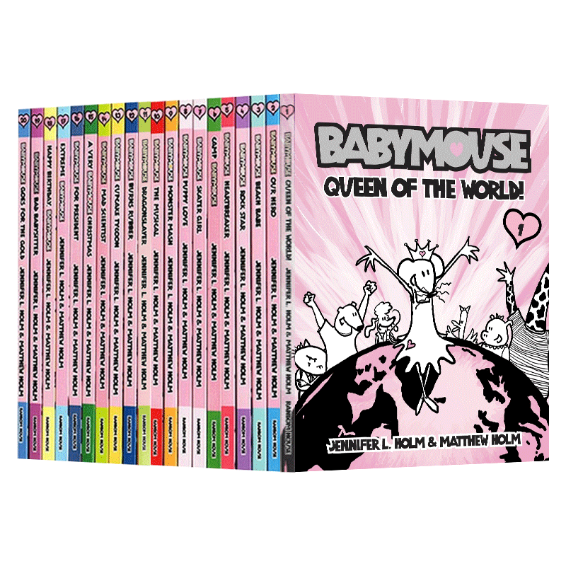 英文原版 Babymouse 老鼠宝宝系列1-20册 漫画小说 青少年英语课外读物 纽伯瑞儿童文学奖作者Jennifer Holm 英文版 进口英语书籍