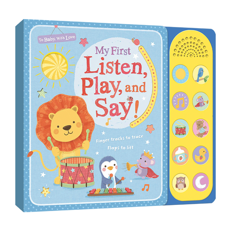 英文原版 My First Listen  Play  and Say! To Baby With Love 我第一次听，玩，说！儿童绘本 纸板书 Tiger Tales 英文版 进口书
