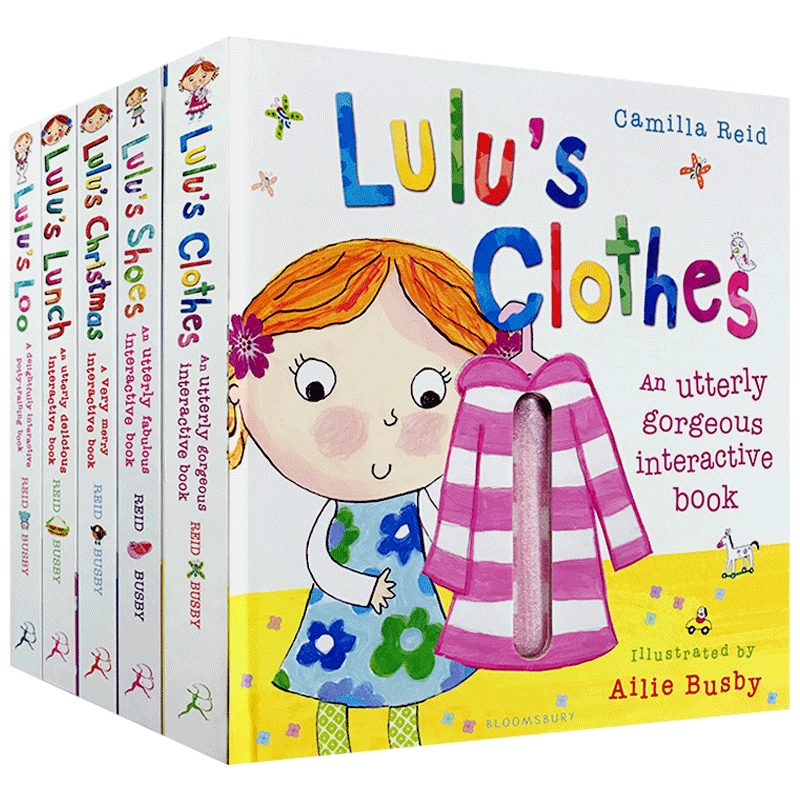 露露系列绘本5册 Lulu我爱露露 英文原版绘本趣味翻翻书精装触摸操作书Lulu's Loo/Lunch/Clothes/Shoes 幼儿启蒙认知英语学习图画 - 图2