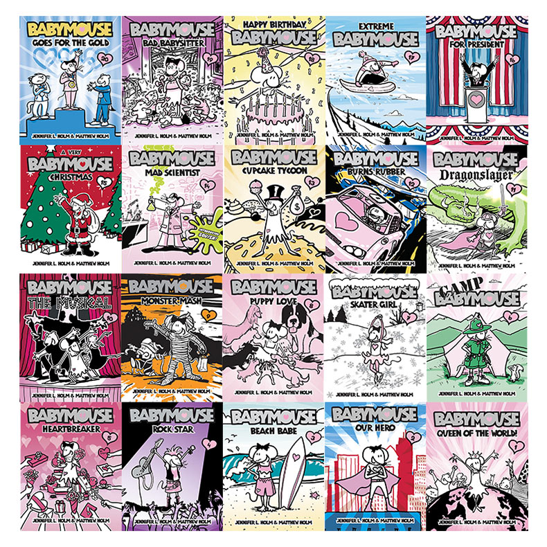 英文原版 Babymouse 老鼠宝宝系列1-20册 漫画小说 青少年英语课外读物 纽伯瑞儿童文学奖作者Jennifer Holm 英文版 进口英语书籍