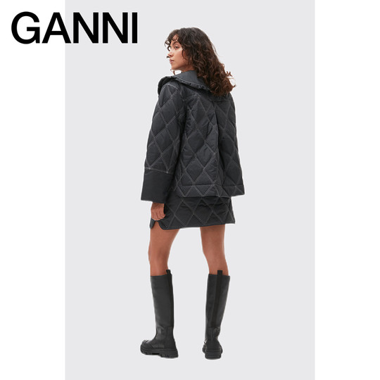 GANNI Women's Classic Baby Doll Collar Quilted Jacket F7630252