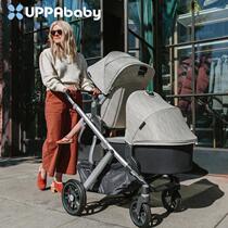 upppababy vista twins baby stroller high landscape can sit and fold a two-way double baby stroller