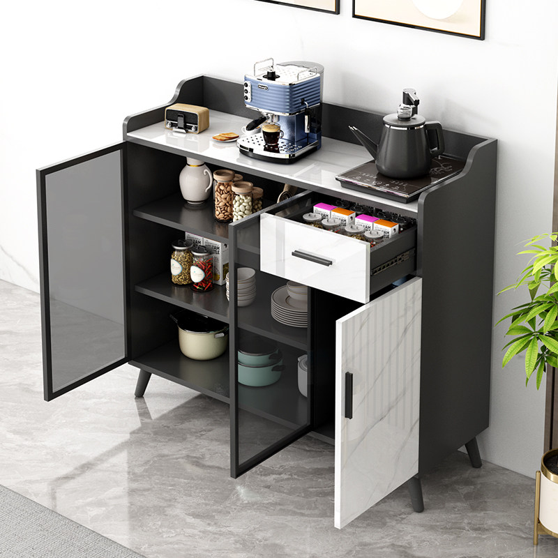 岩板餐边柜现代简约歺厨房收纳吧台 叶氏木语餐边柜