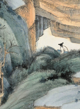 张大千仿董源华阳仙馆图国画山水