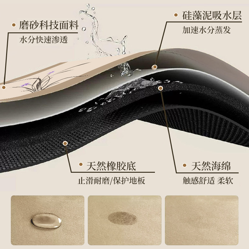 新中式入户门地垫硅藻泥进门口防滑吸水玄关换鞋脚垫门厅地毯裁剪,淘宝优惠券,粉丝福利购,淘宝优惠卷