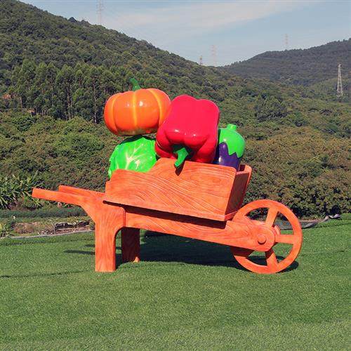 大型水果蔬菜玻璃钢雕塑田园仿真果篮推车农场农家乐景区装饰摆件,淘宝优惠券,粉丝福利购,淘宝优惠卷