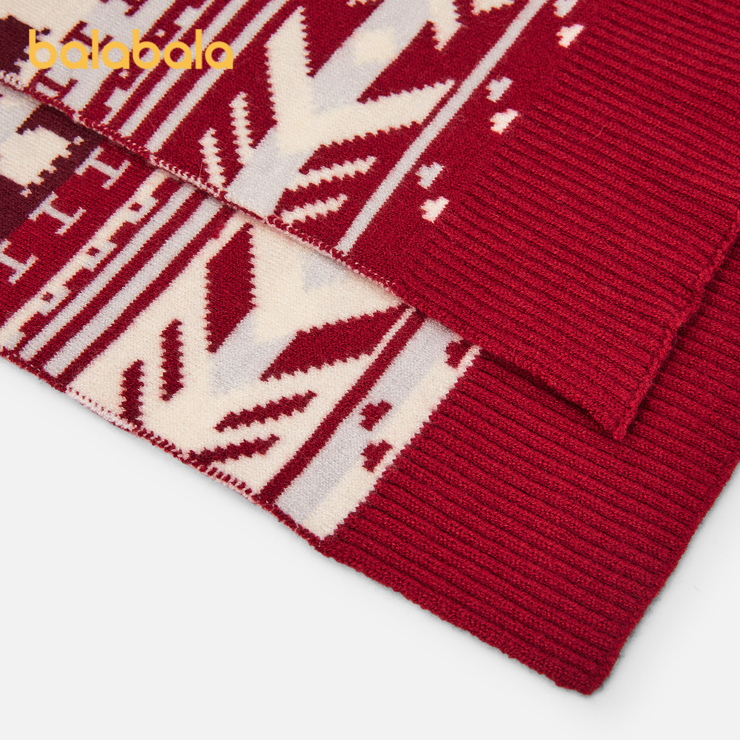 巴拉巴拉balaOne儿童围巾女童提花图案舒适保暖2025新款新年时尚,淘宝优惠券,粉丝福利购,淘宝优惠卷