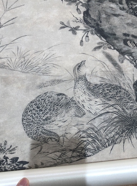 元 王渊 枝双雀图 名家花鸟国画立轴挂画微喷复制装饰画临摹画稿