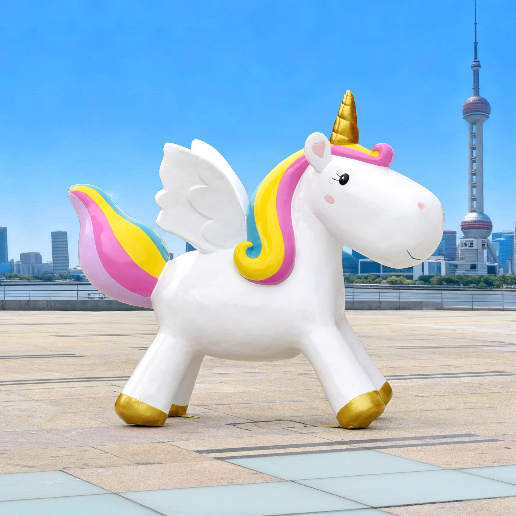 户外仿真飞马雕塑玻璃钢落地摆件商场美陈装饰品网红打卡拍照道具,淘宝优惠券,粉丝福利购,淘宝优惠卷