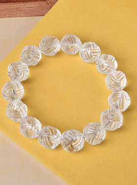 白水晶毛线球时尚手串手链男女款精美雕刻情侣手饰品