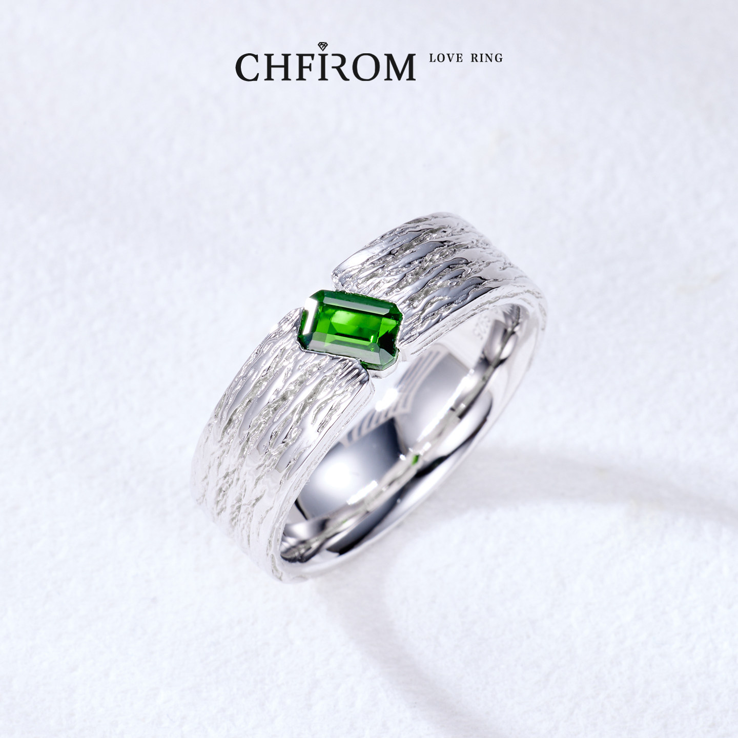 S925纯银天然透辉石戒指树纹祖母绿切工宝石个性男女中性宽版指环,淘宝优惠券,粉丝福利购,淘宝优惠卷