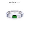 S925 sterling silver emerald cut natural diopside ring square arm jewelry grade men's trendy brand all-match ring