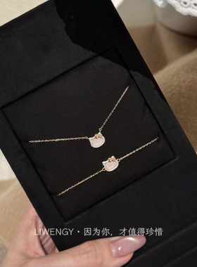 LIWENGY高级感精致凯蒂猫蝴蝶结项链女百搭简约可爱设计感锁骨链