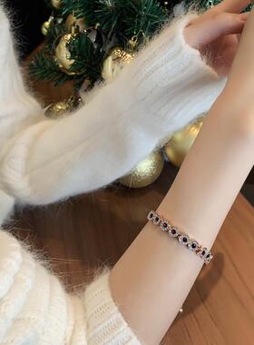 红色轻奢复古冷淡风女手链新款