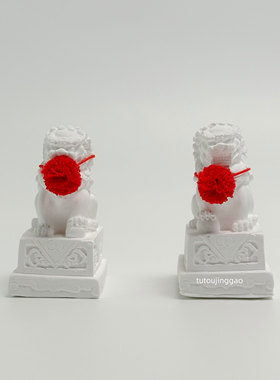 石狮子小摆件一对镇宅看门石雕