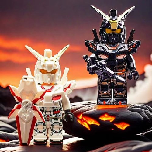 高达小颗粒积木人仔机动战士拼装益智玩具超可动男孩创意摆件 - 图2